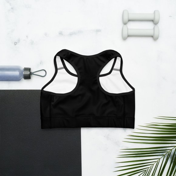 Plain Black women's Sports Bra (Customizable)